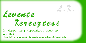 levente keresztesi business card